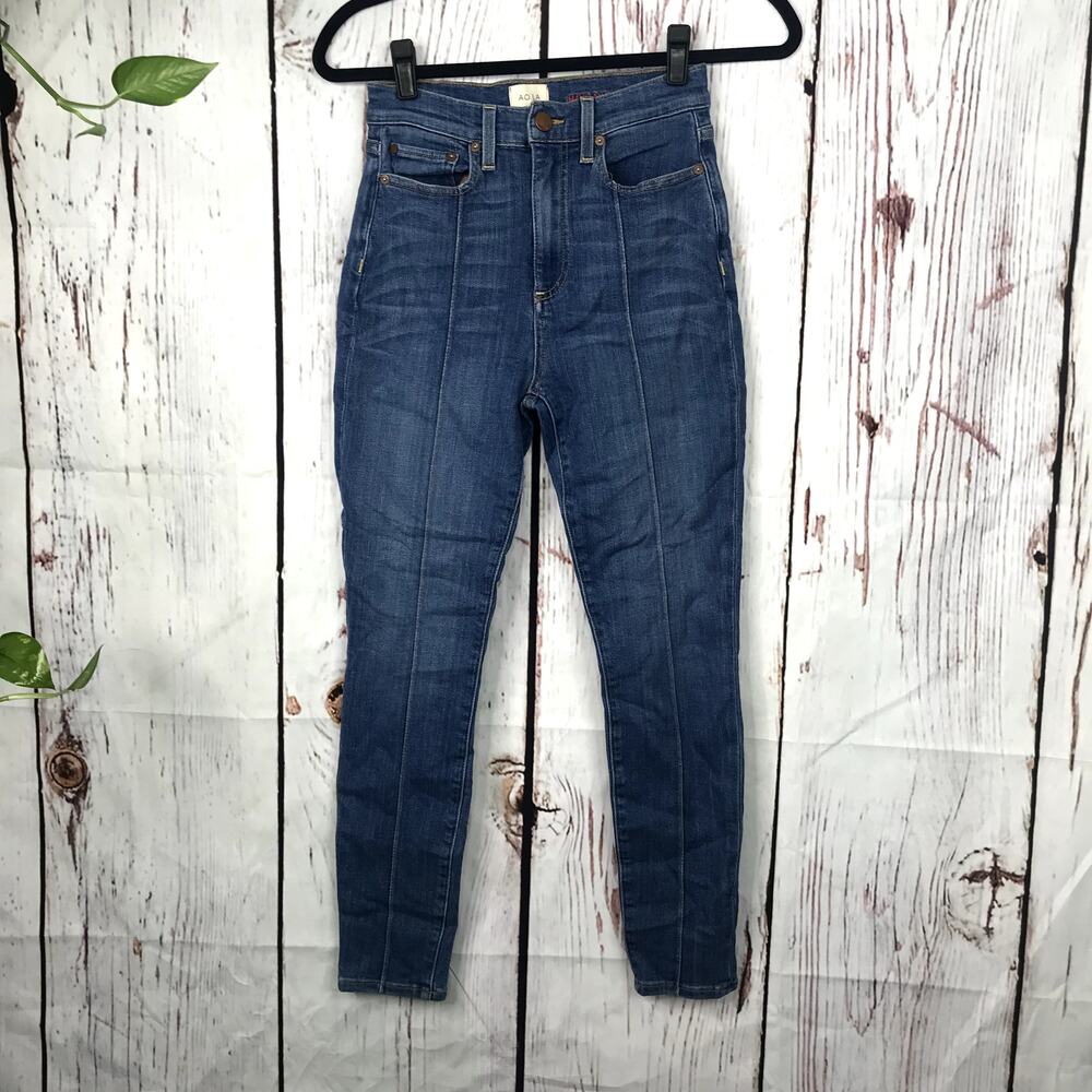 AO LA. Alice + Olivia high waisted Good HR Pintuck Skinny jeans